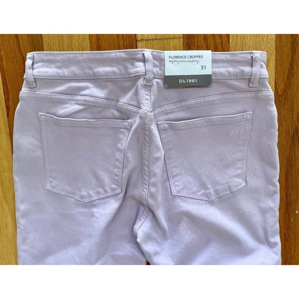 NEW DL1961 FLORENCE CROPPED MID-RISE INSTASCULPT SKINNY JEANS LAVENDER PURPLE 31 - Picture 5 of 5